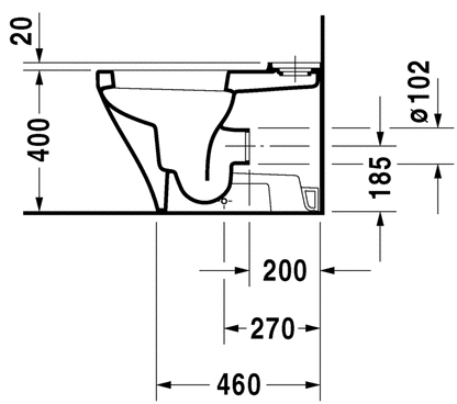 Duravit Durastyle Fully Back To Wall Close Coupled WC Pan  White