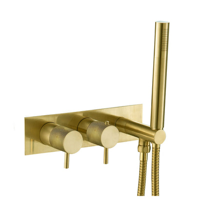 Just Taps Plus Vos Thermostatic Concealed 2 Outlet Shower Valve, Handset