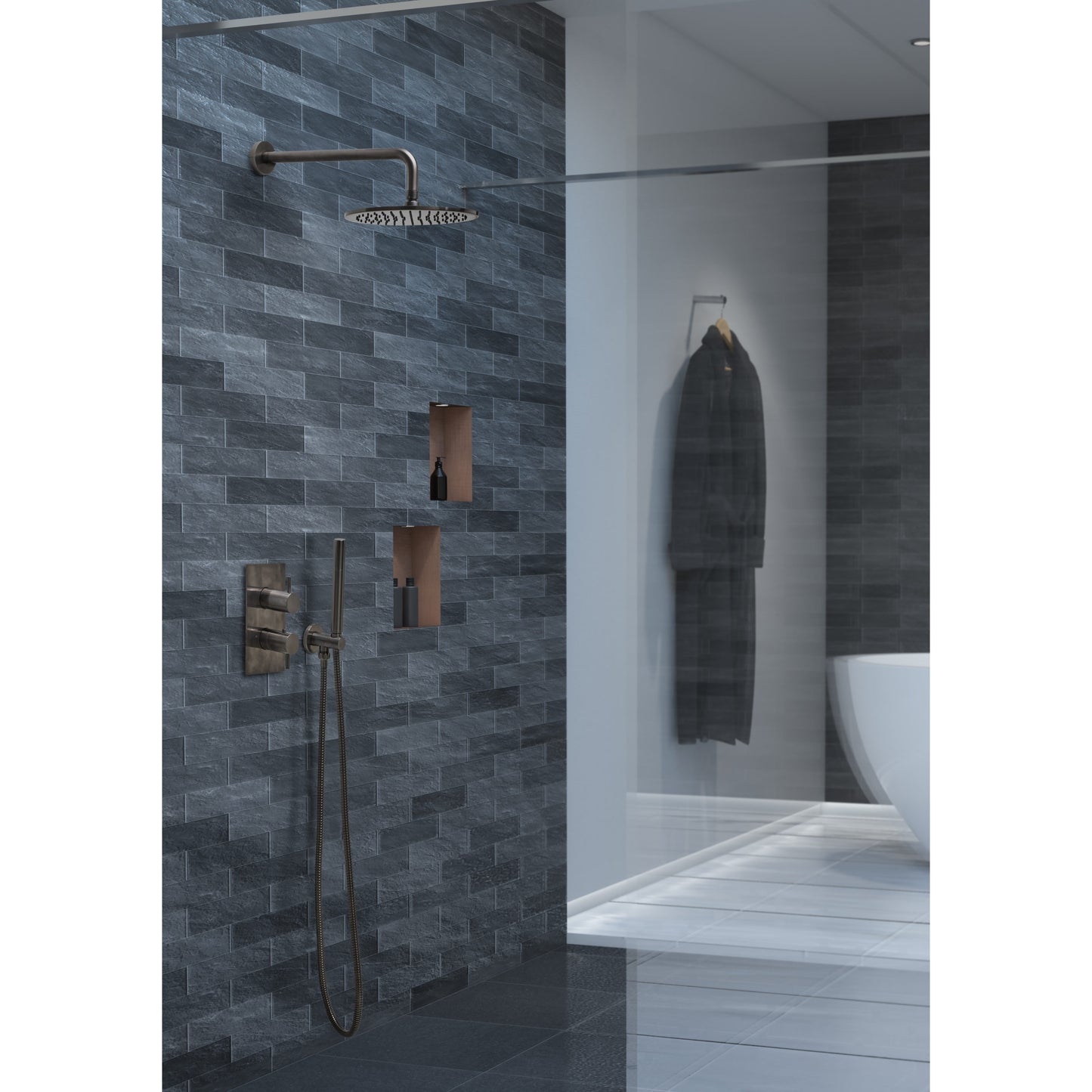 Just Taps Plus Vos Thermostatic Concealed 2 Outlet Shower Valve