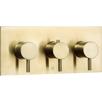 Just Taps Plus Vos Thermostatic Concealed 2 Outlet Shower Valve, Horizontal