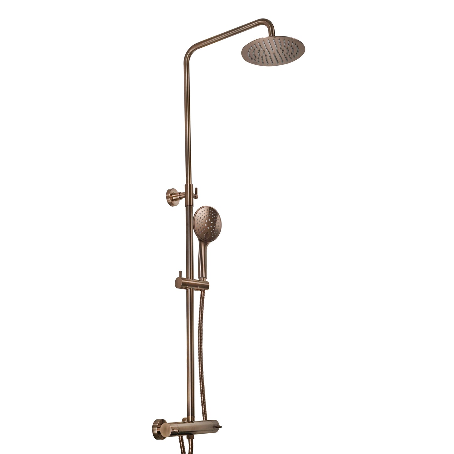 Just Taps Plus Thermostatic Bar Valve with 2 Outlets, Adjustable Riser Ans Shower Kit, Cool Touch