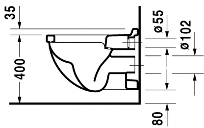 Duravit Starck 3 Wall Hung WC Toilet Pan in White Gloss