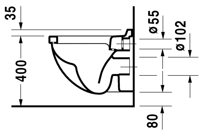 Duravit Starck 3 Compact Wall Hung WC Pan  White