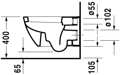 Duravit Happy D.2 Square Wall Hung WC Pan - White Gloss