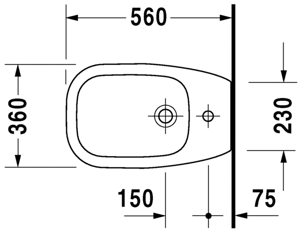 Duravit DCode 1 Tap Hole Floor Standing Back To Wall