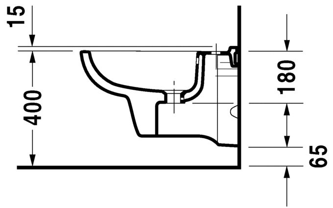 Duravit DCode 1 Tap Hole Wall Hung Bidet  White