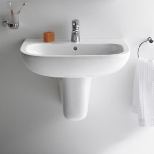 Duravit D-Code Basin With Semi Pedestal 550mm