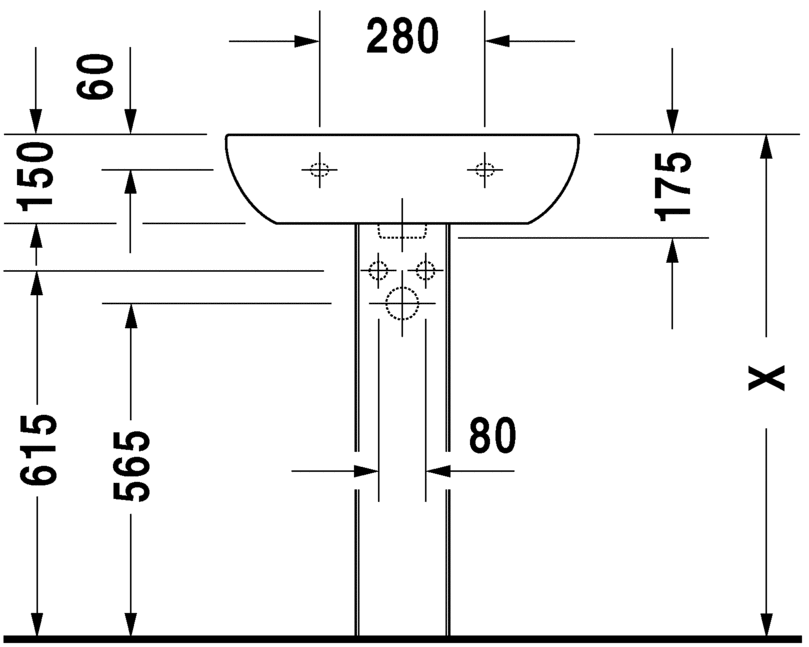 Duravit DCode 600 x 460 1 Tap Hole Basin  White