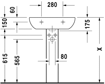 Duravit DCode 600 x 460 1 Tap Hole Basin  White