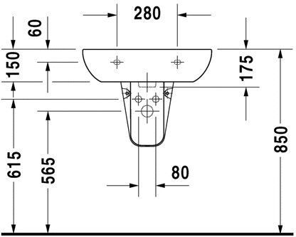 Duravit DCode 600 x 460 1 Tap Hole Basin  White