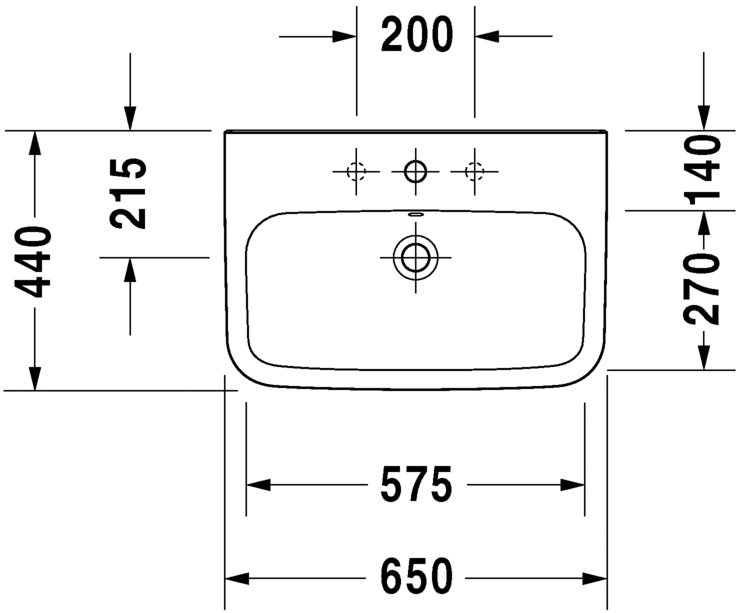 Duravit Durastyle 650 x 440 One Tap Hole Basin