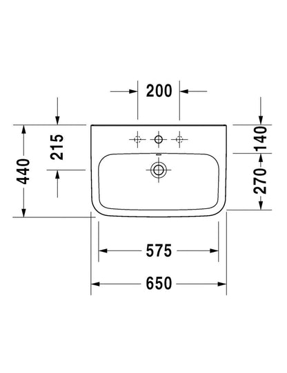 Duravit Durastyle Basin With Semi Pedestal 650mm