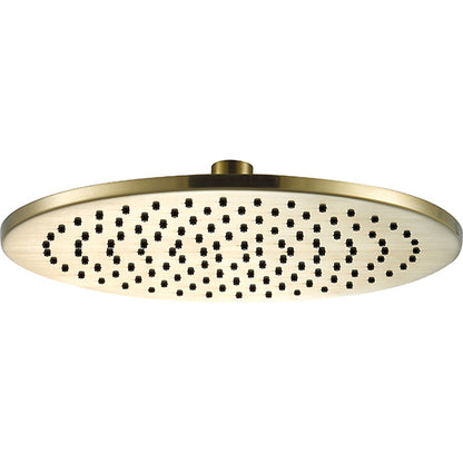 Just Taps Plus Vos Round Shower Head Brushed Brass
