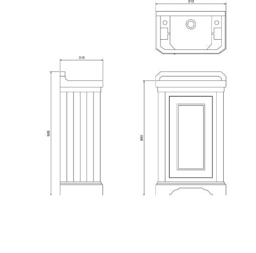 Burlington Cloakroom Basin Unit With Basin - Sand