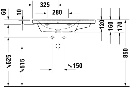 Duravit D-Neo Furniture washbasin asymmetric, 800mm