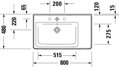 Duravit D-Neo Furniture washbasin asymmetric, 800mm