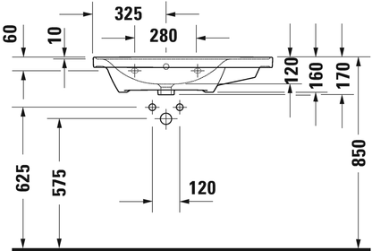 Duravit D-Neo Furniture washbasin asymmetric, 800mm