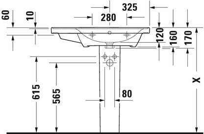 Duravit D-Neo with overflow Furniture washbasin asymmetric, 800 mm