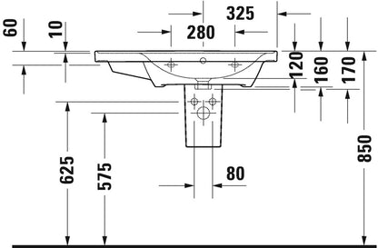 Duravit D-Neo with overflow Furniture washbasin asymmetric, 800 mm