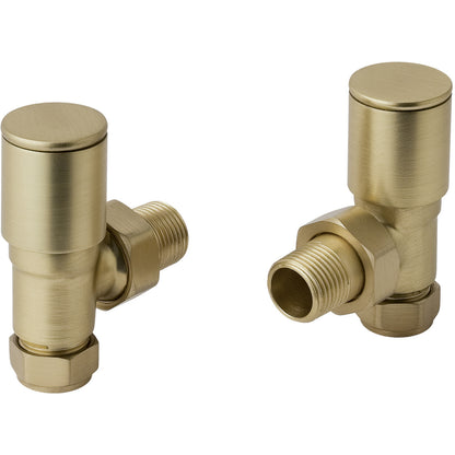 Just Taps Plus Angled Radiator Valve with Pipe and Flange