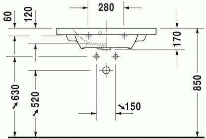 DuraStyle 785 x 400 Furniture Washbasin Compact