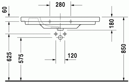 D-Code 1050 x 480mm Furniture Washbasin w/ Overflow