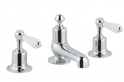 Just Taps Grosvenor Lever 3 Hole Deck Mounted Basin Mixer - Nickel