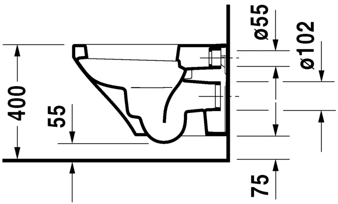Duravit Durastyle Rimless Wall Hung WC Pan w/ Hidden Fixings