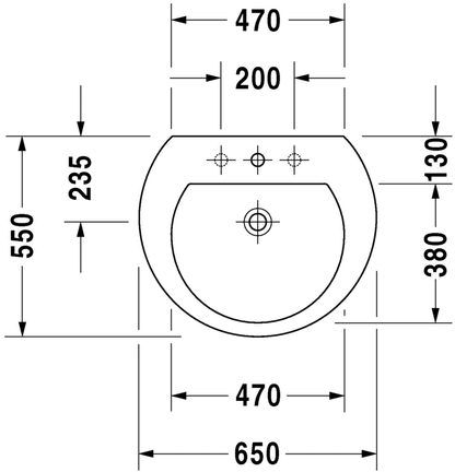 Duravit Darling New 650 x 550 One Tap Hole Basin