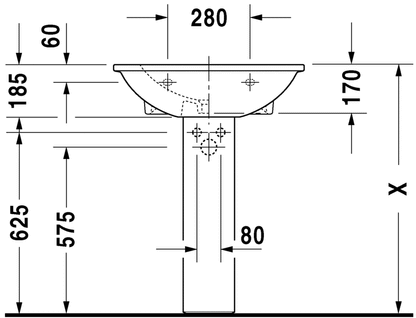Duravit Darling New 650 x 550 One Tap Hole Basin