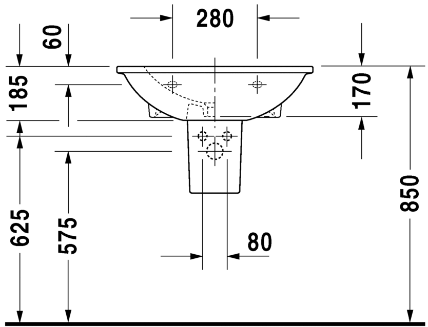 Duravit Darling New 650 x 550 One Tap Hole Basin