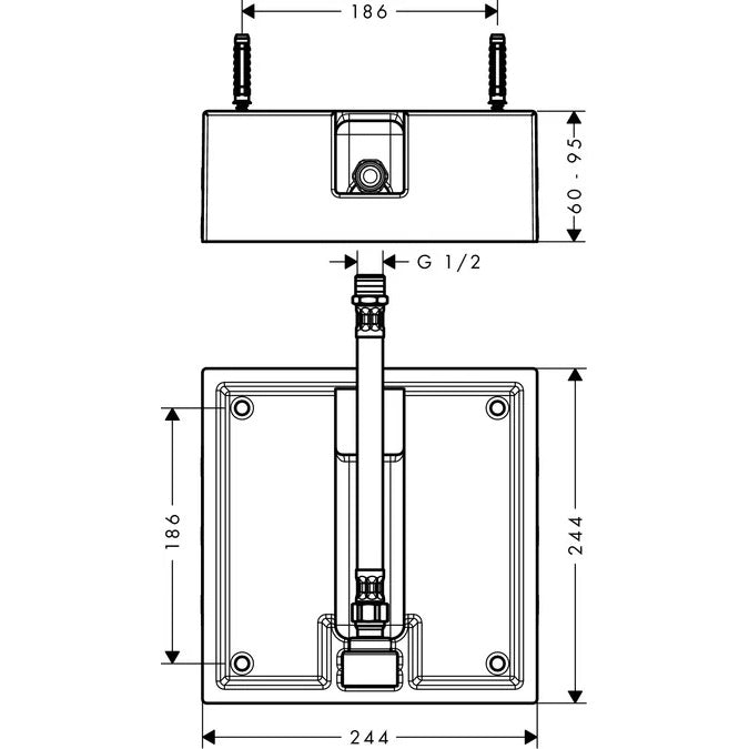 Hansgrohe Concealed Basic Set Installation Parts For 26472000 & 26471180