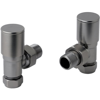 Just Taps Plus Angled Radiator Valve with Pipe and Flange