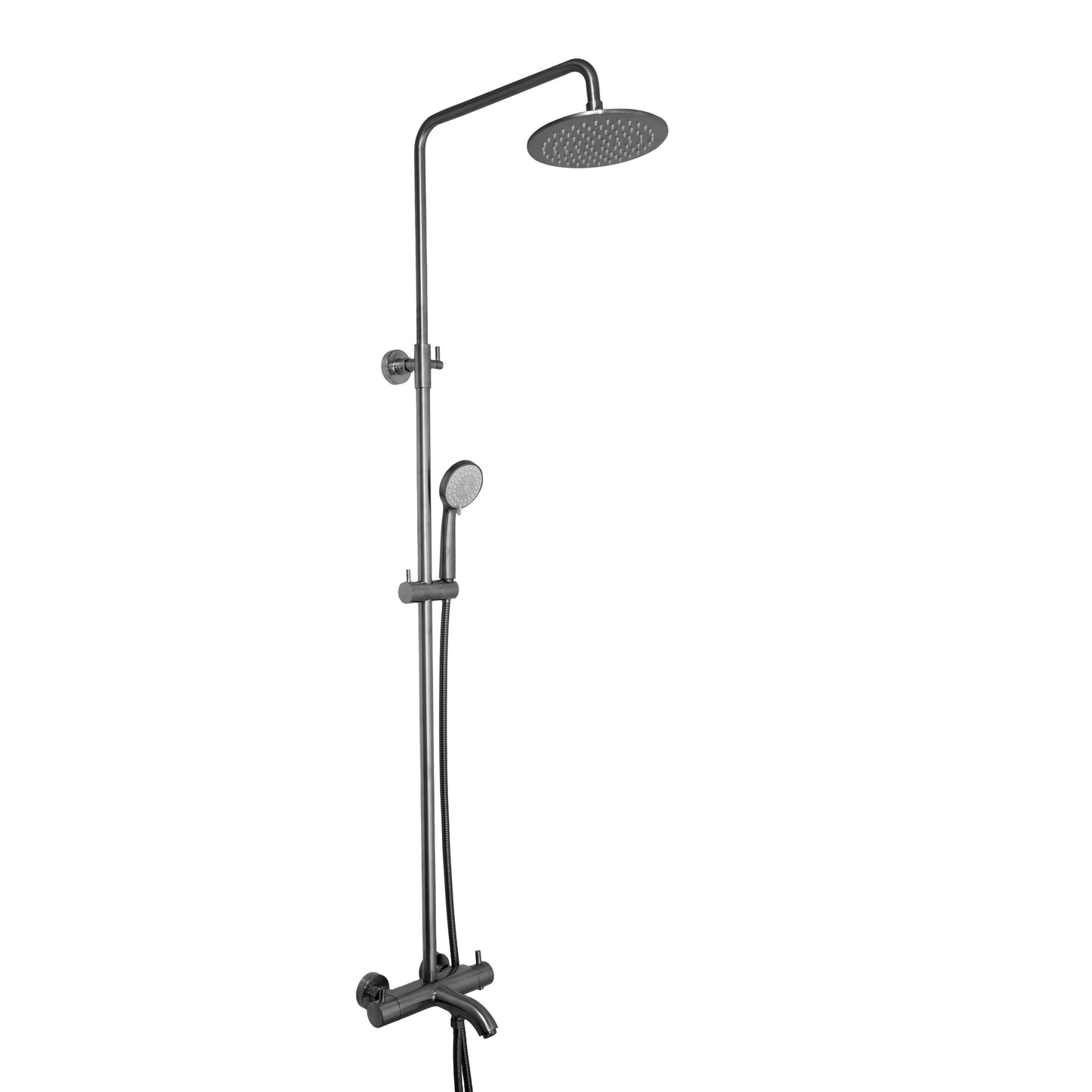 Just Taps Plus Vos Thermostatic Bar Valve with 3 Outlets, Adjustable Riser And Multifunction Shower Handle