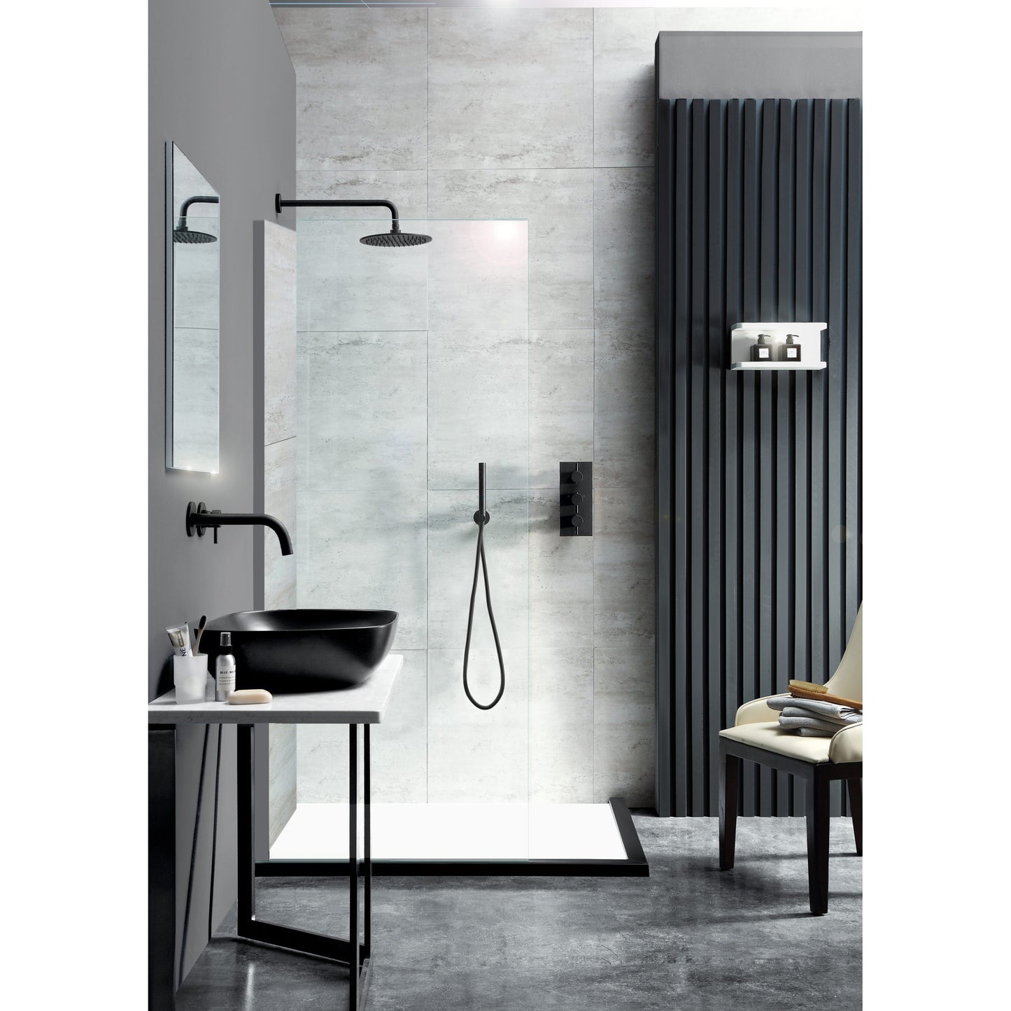 Just Taps Plus Vos Round Shower Head Matt Black