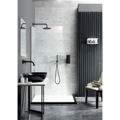 Just Taps Plus Vos Round Shower Head Matt Black