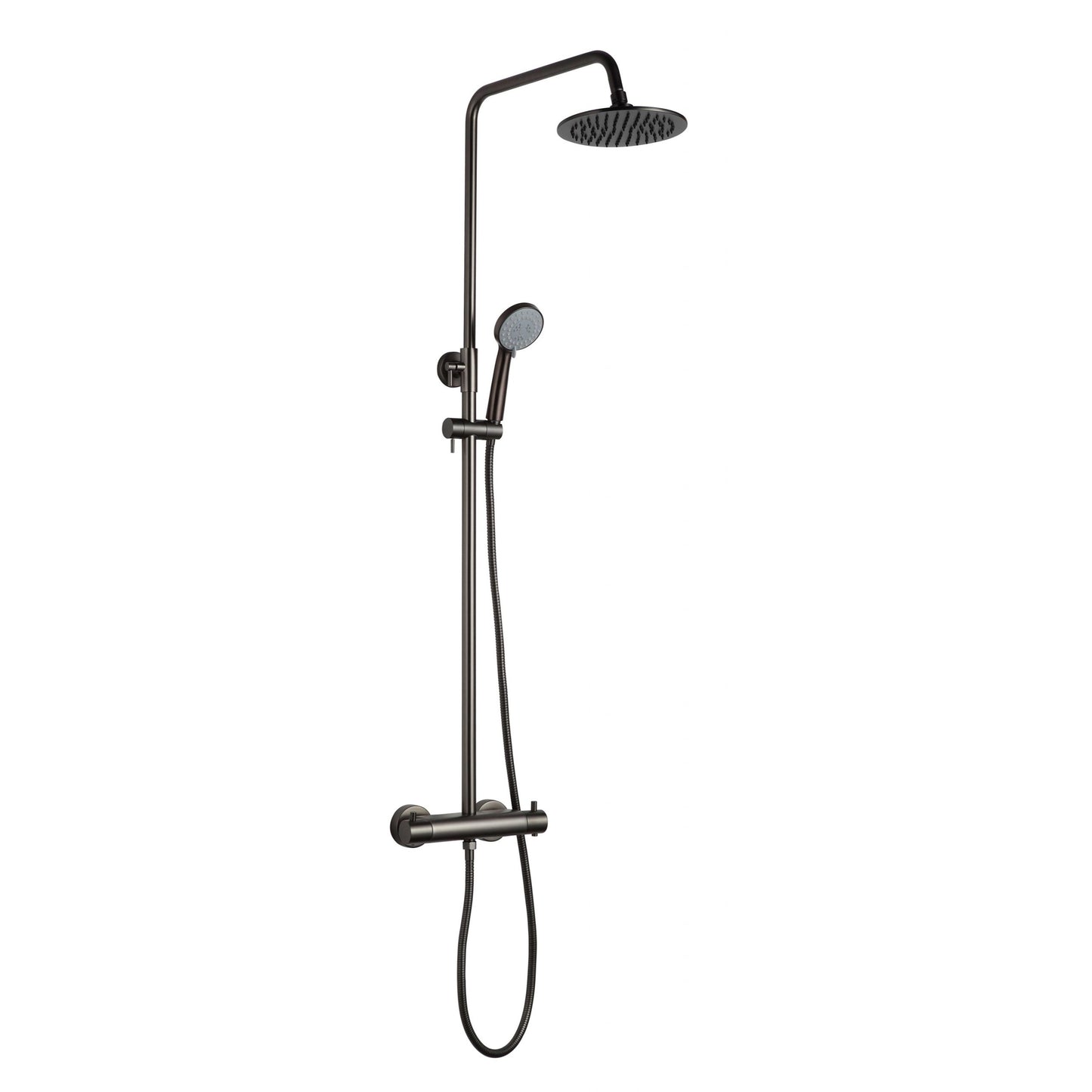 Just Taps Plus Vos Thermostatic Bar Valve with 2 Outlets and Multifunction Shower Handle, Adjustable Riser