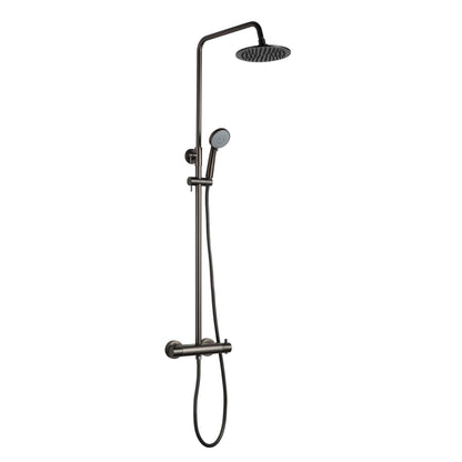 Just Taps Plus Vos Thermostatic Bar Valve with 2 Outlets and Multifunction Shower Handle, Adjustable Riser