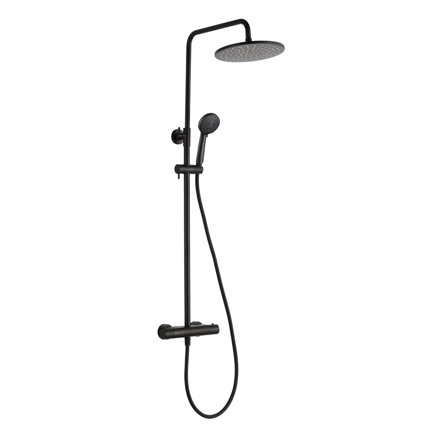 Just Taps Plus Vos Thermostatic Bar Valve with 2 Outlets and Multifunction Shower Handle, Adjustable Riser