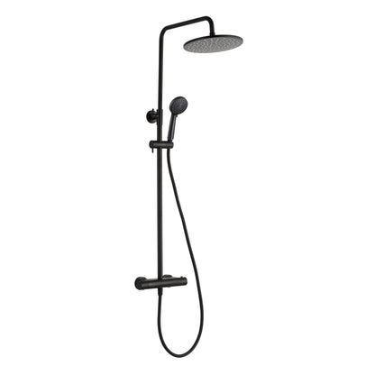 Just Taps Plus Vos Thermostatic Bar Valve with 2 Outlets and Multifunction Shower Handle, Adjustable Riser