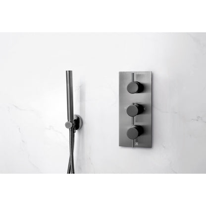 Just Taps Plus Vos Thermostatic Concealed 2 Outlet Shower Valve, Vertical Designer Handles