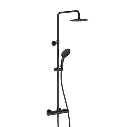Just Taps Plus Vos Thermostatic Bar Valve with 2 Outlets, Adjustable Riser and Shower kit Cool Touch