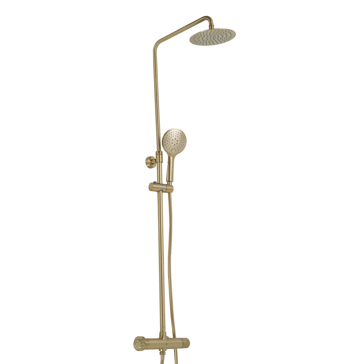 Just Taps Plus Vos Thermostatic Bar Valve with 2 Outlets, Adjustable Riser and Shower kit Cool Touch