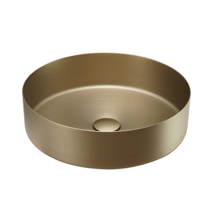 Just Taps Plus Vos Stainless Steel Counter Top Basin with Unslotted Click Clack Waste