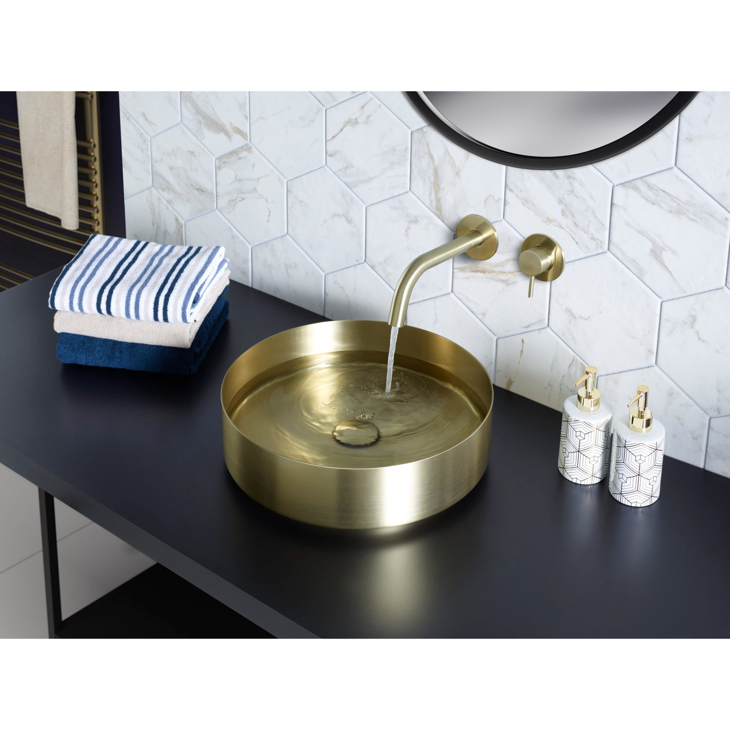 Just Taps Plus Vos Stainless Steel Counter Top Basin with Unslotted Click Clack Waste