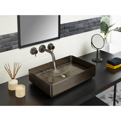 Just Taps Plus Vos Grade 316 Stainless Steel Counter Top Basin with Unslotted Click Clack Waste