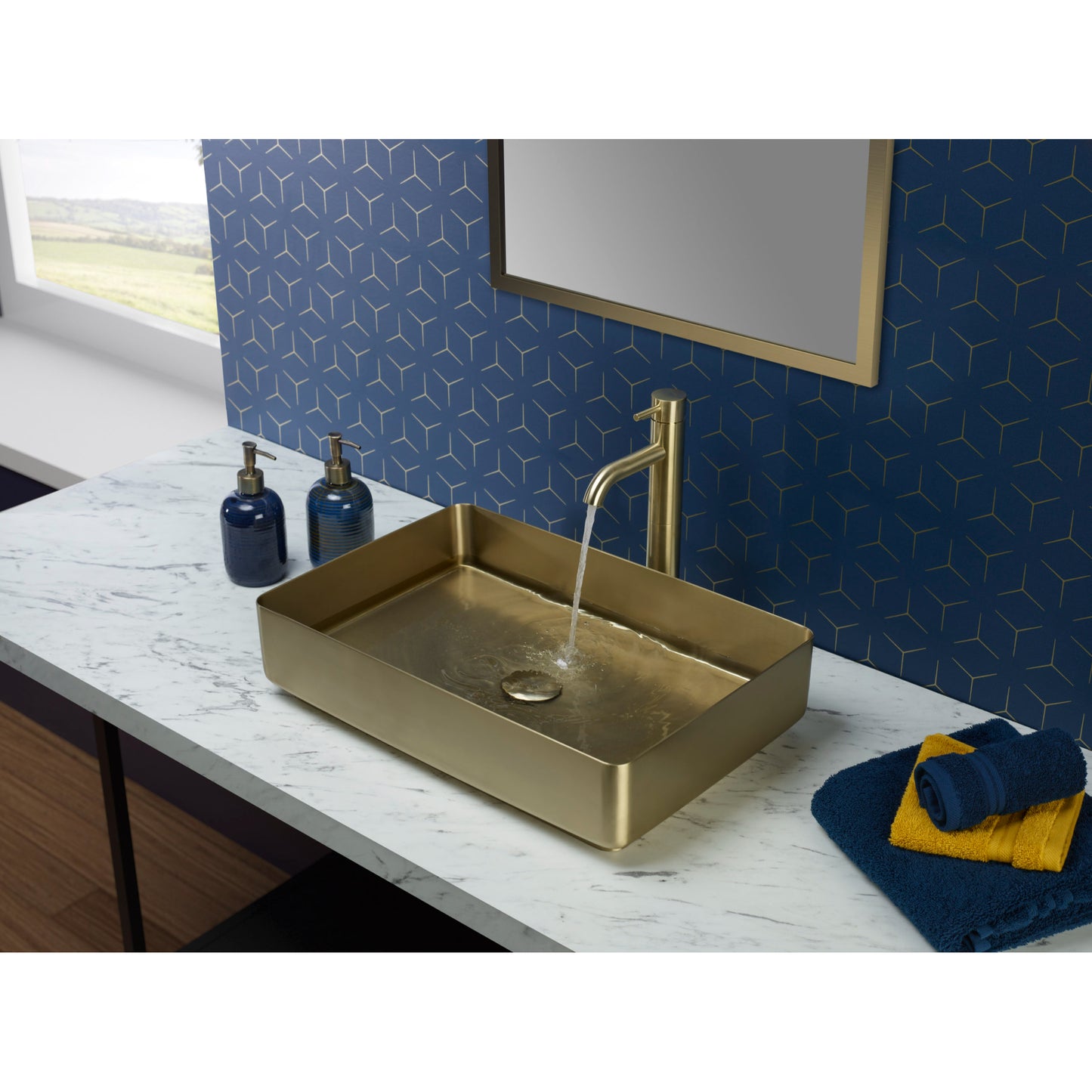 Just Taps Plus Vos Grade 316 Stainless Steel Counter Top Basin with Unslotted Click Clack Waste
