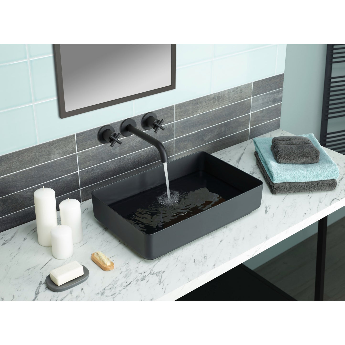 Just Taps Plus Vos Grade 316 Stainless Steel Counter Top Basin with Unslotted Click Clack Waste