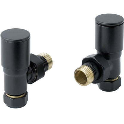 Just Taps Plus Angled Radiator Valve with Pipe and Flange