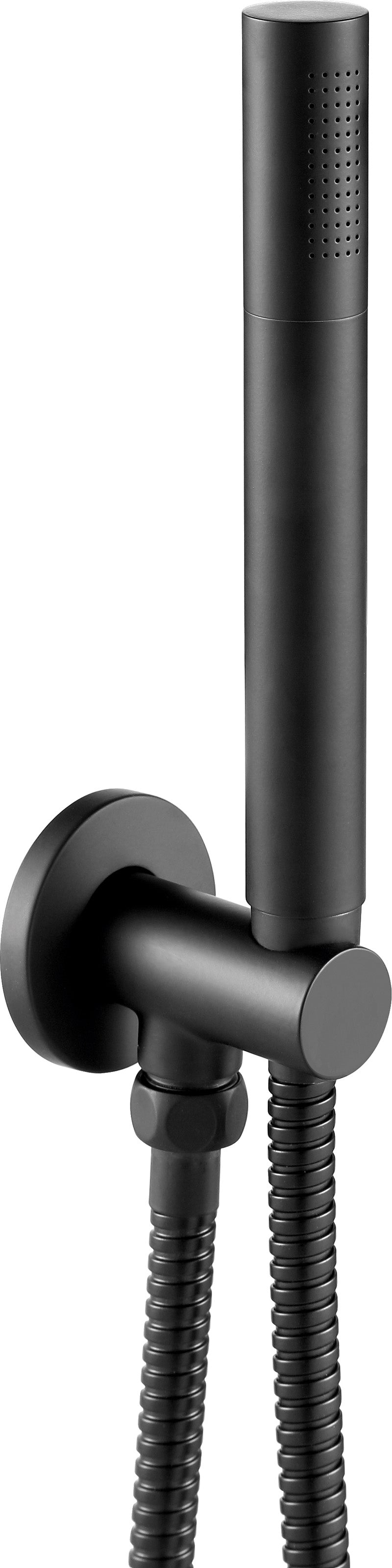 Round Water Outlet Hose & Handshower Att Matt Black